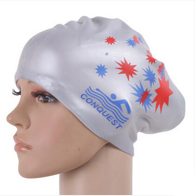 Wholesale Silver Color Geometrical Pattern Wimming Cap Design