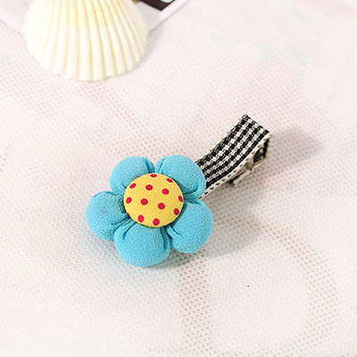 Fashion Blue&yellow Dot Pattern Decorated Flower Design