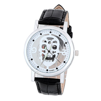 Bardian Black&silver Color Skull Pattern Decorated Hollow Out Design