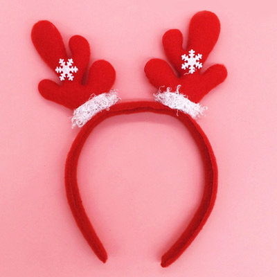 Lovely Red Antlers Shape Decorated Asymmetry Design  Fabric Festival Party Supplies