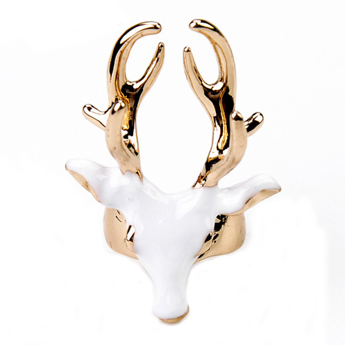 Personality White Deer Shape Decorate Opening Design Alloy Fashion Rings