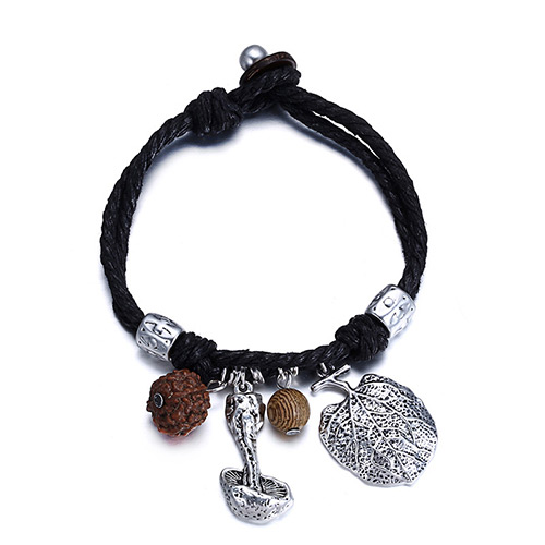 Personality Anti-silver+black Mushroom&beads Pendant Decorated Simple Design  Alloy Fashion Bracelets
