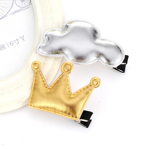 Sweet Silver+gold Color Crown&cloud Shape Decorated Simple Design (2pcs)