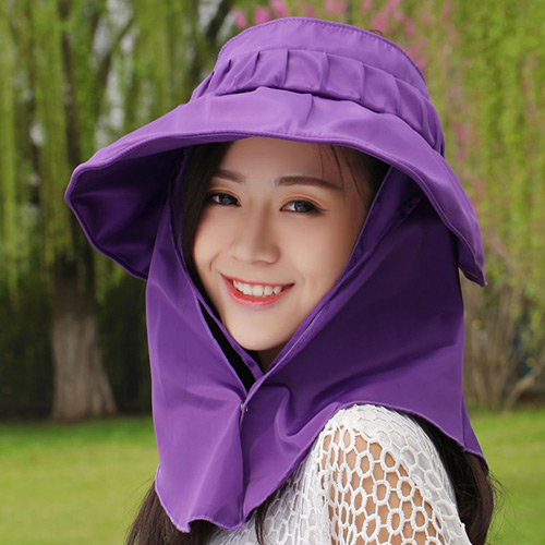Trending Purple Wide Brim Folding Neck Cover Design