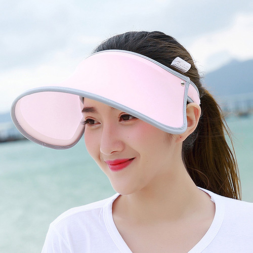 Fashion Pink Wide Brim Hemming Simple Design Milk Fiber Sun Hats