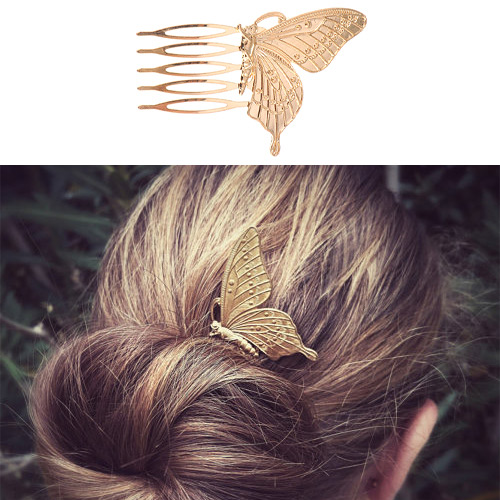 Fashion Gold Color Butterfly Shape Decorated Simple Design