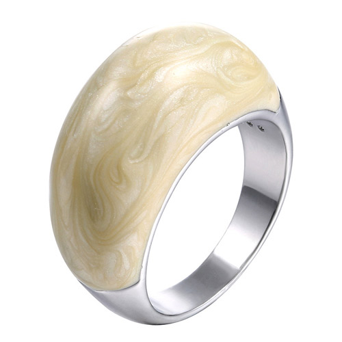 Personality Beige Color Matching Simple Design Alloy Korean Rings