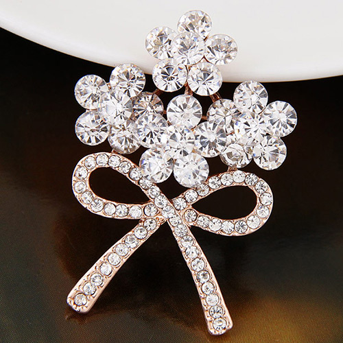 Sweet Rose Gold Bowknot Shape Decorated Simpe Brooch