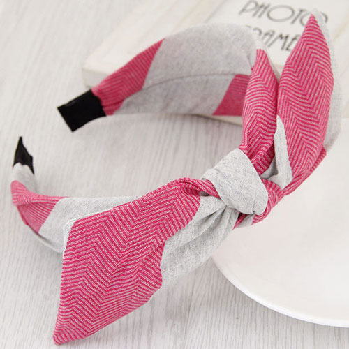 Fashion Pink+gray Color Matching Design Bowknot Shape Simple Hair Clasp