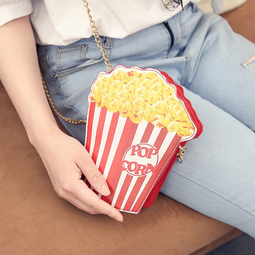 Fashion Multi-color Popcorn Shape Design Long Chain Bag