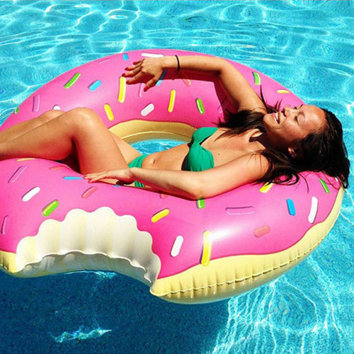 Lovely Pink Doughnut Pattern Decorated Simple Swim Ring