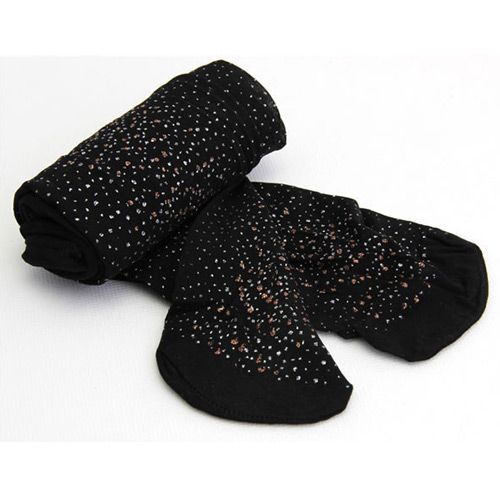 Fashion Black Littern Paillette Decorated Simple Silk Stockings