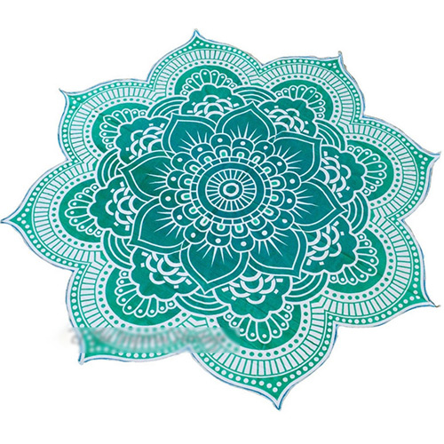Fashion Blue Flower Pattern Decorated Regular Shape Yoga Mat&shawl
