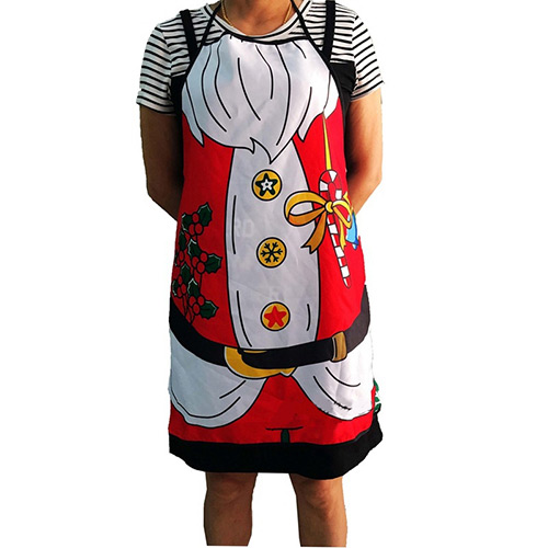 Lovely Red Cartoon Pattern Decorated Color Matching Simple Apron