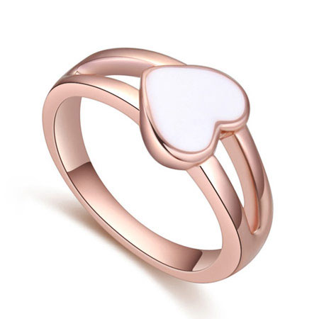 Fashion Silver Color Heart Shape Decorated Hollow Out Design Ring
