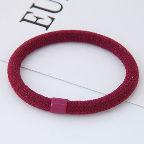 Fashion Red Round Shape Decorated Pure Color Simple Hair Band