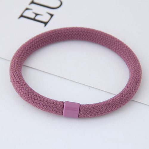 Fashion Dark Pink Round Shape Decorated Pure Color Simple Hair Band