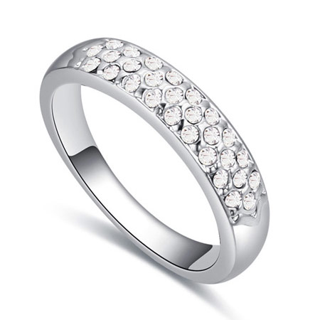 Fashion White Round Diamond Decorated Color Matching Design Ring