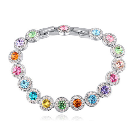 Fashion Multi-color Round Shape Decorated Color Matching Simple Bracelet