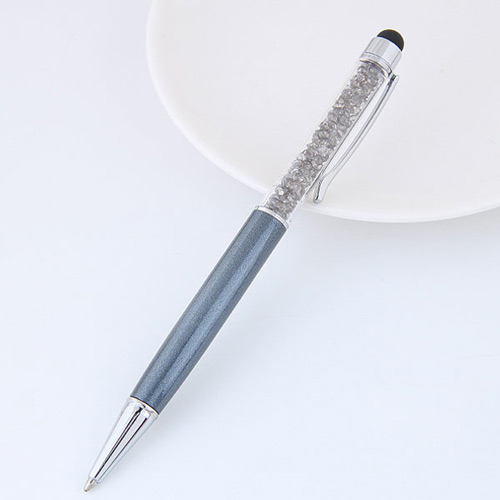 Personalized Dark Blue Diamond Decorated Color Matching Simple Memorial Pen