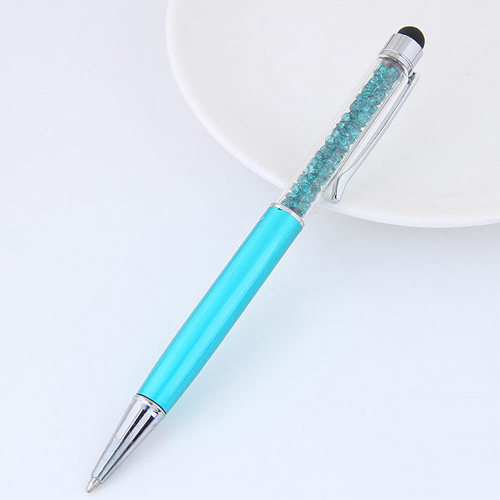 Personalized Blue Diamond Decorated Color Matching Simple Memorial Pen