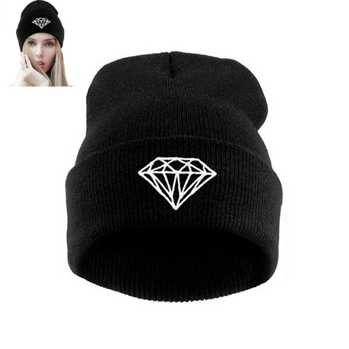 Fashion Black Diamond Shape Pattern Decorated Simple Hat