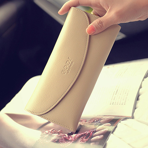 Elegant Beige Letter Pattern Decorated Pure Color Handbag
