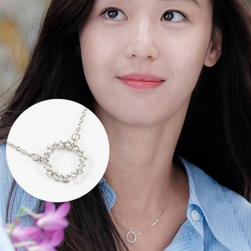 Elegant Silver Color Diamond Decorated The Legend Of The Blue Sea Necklace
