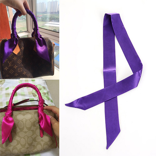Fashion Purple Pure Color Decorated Simple Bag Strip &scarf
