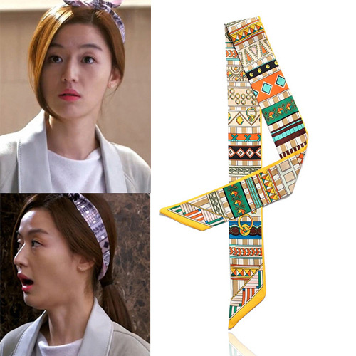 Fashion Yellow Geometric Shape Pattern Decorated Simple Bag Strip&scarf