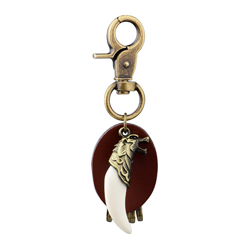 Personality Gold Color Ivory Shape Decorated Simple Tassel Key Ring