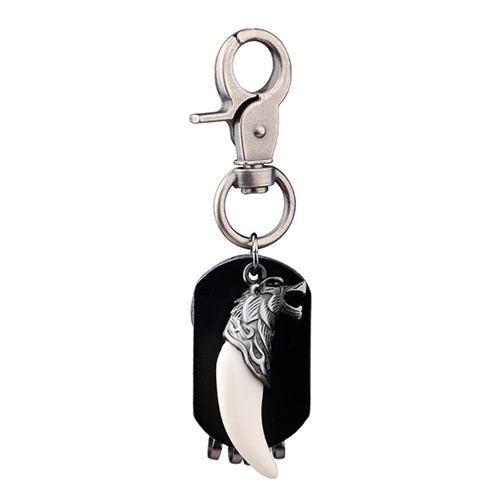 Personality Silver Color Ivory Shape Decorated Simple Tassel Key Ring