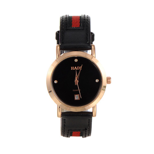 Personality Black Color Matching Design Simple Wrist Watch