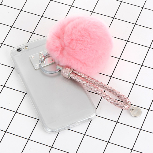 Cute Pink Fuzzy Ball Decorated Iphone7 Simple Case