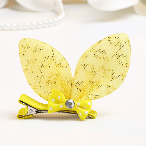 Cute Gold Color+yellow Bowknot&ear Shape Decorated Simple Clip