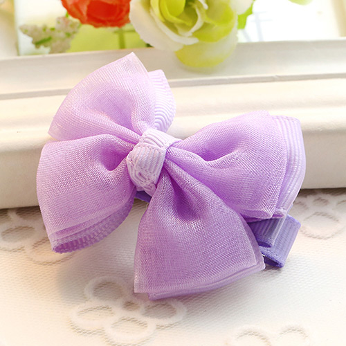 Fashion Purple Pure Color Decorated Bowknot Design Simple Hair Clip