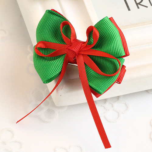 Fashion Green Color Matching Decorated Bowknot Design Hair Clip