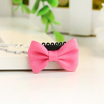 Fashion Watermelon Red Bowknot Decorated Pure Color Simple Hair Clip