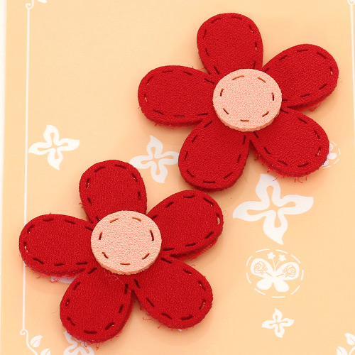 Fashion Red Flower Decorated Color Matching Design Simple Hair Sticky
