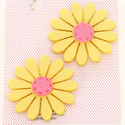 Fashion Yellow Flower Decorated Color Matching Design Simple Hair Sticky