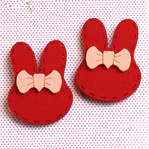 Fashion Red Bowknot Decorated Rabbit Ears Simple Hair Sticky