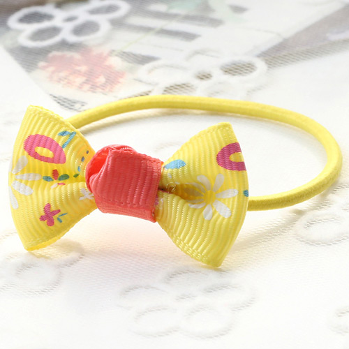 Fashion Yellow Flower Pattern Decorated Bowknot Decorated Hair Band