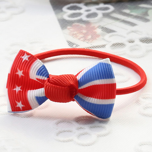 Fashion Blue Flag Pattern Decorated Bowknot Decorated Hair Band