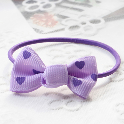 Fashion Purple Heart Pattern Decorated Bowknot Decorated Hair Band