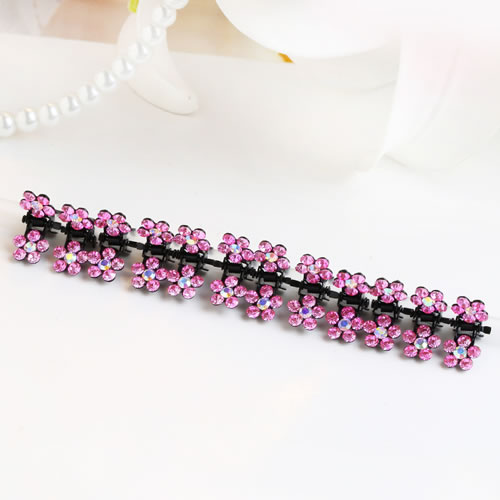Sweet Pink Flower Shape Decorated Simple Design Hair Clip (12pcs)