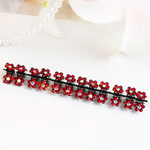Sweet Red Flower Shape Decorated Simple Design Hair Clip (12pcs)