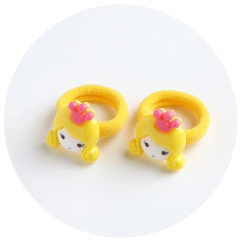 Sweet Yellow Gilr Shape Decorated Pure Color Hair Band(2pcs)