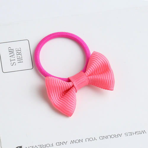 Sweet Fluorescent Pink Bowknot Shape Decorated Pure Color Hair Band