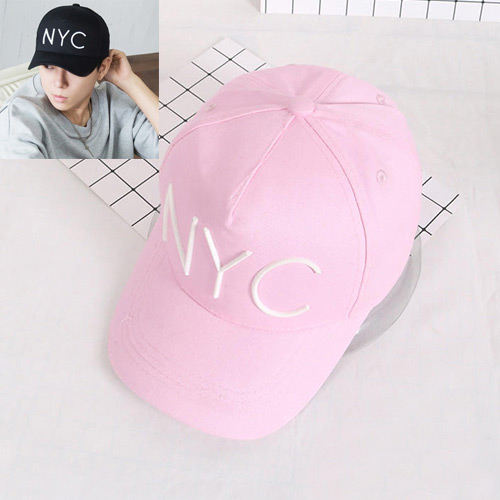 Fashion Pink Letter Decorated Pure Color Design Baseball Cap