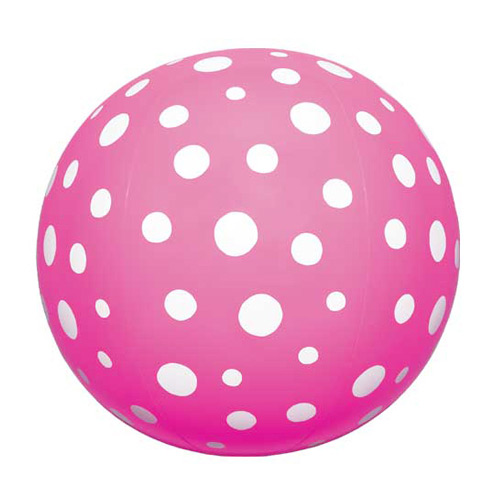 Fashion Pink Round Dot Shape Decorated Simple Aerated Beach Ball